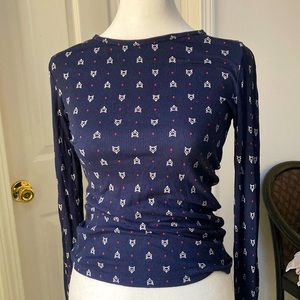 Prince & Fox Long-sleeve Navy Print Shirt